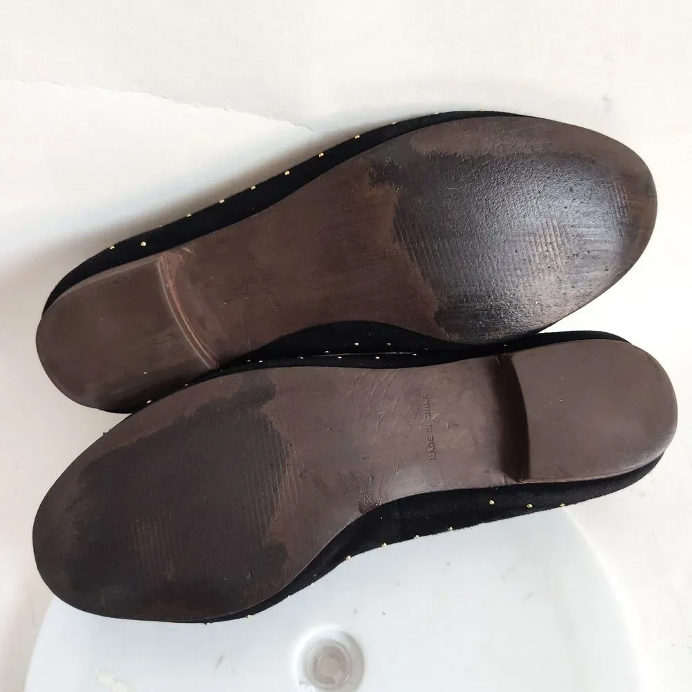 Madewell 1937 Teddy Loafers Women Size 7 Suede Comfortable Leather Flats Studded